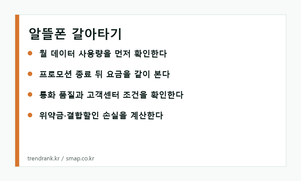 알뜰폰 요금제 갈아타기 전 확인할 통신비 체크리스트