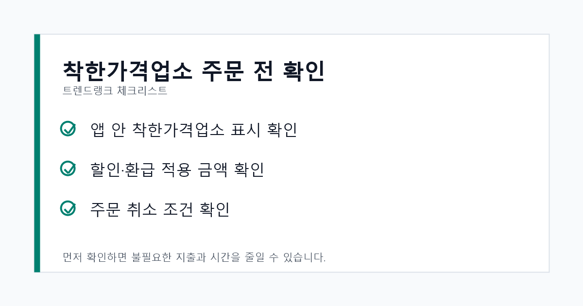 착한가격업소 배달 주문 전 표시와 결제 조건을 확인하는 체크리스트