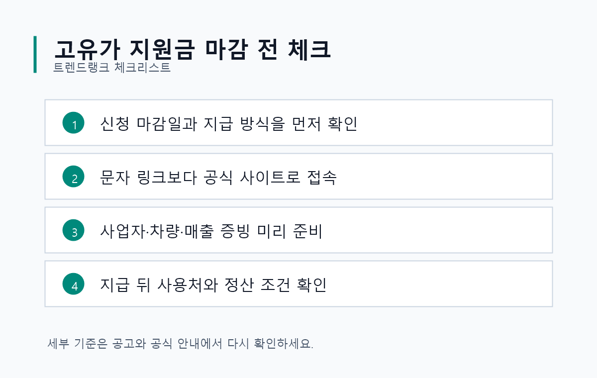 고유가 피해지원금 신청 마감 전 확인할 지급수단과 사용처 체크리스트