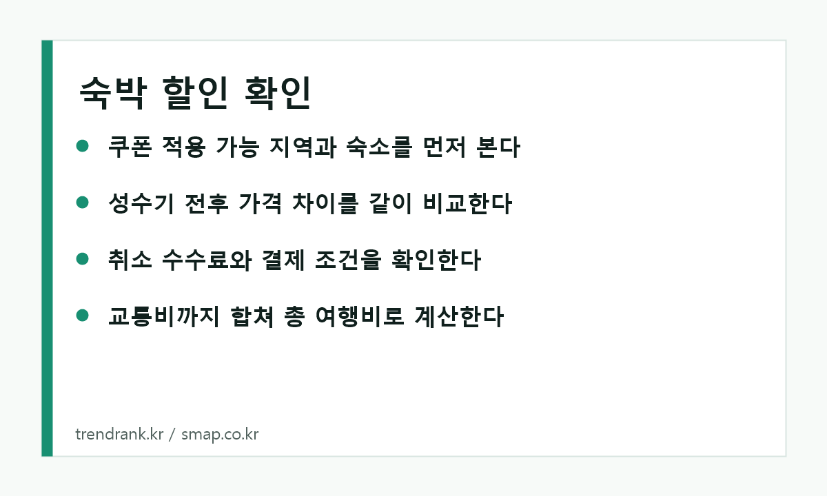 숙박세일 페스타 쿠폰을 쓰기 전 확인할 여행비 체크리스트